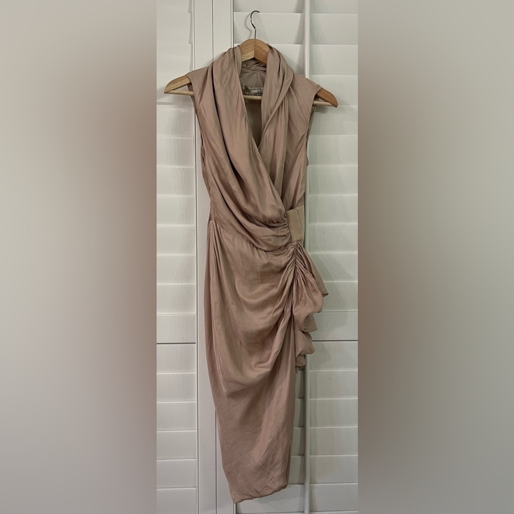 All Saints Draped Tan Dress